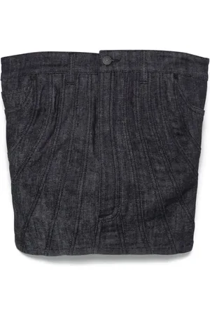 MUGLER Top de mezclilla estilo bustier