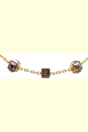 LOUIS VUITTON Collar Gold Plated Crystal Gamble Necklace 2013
