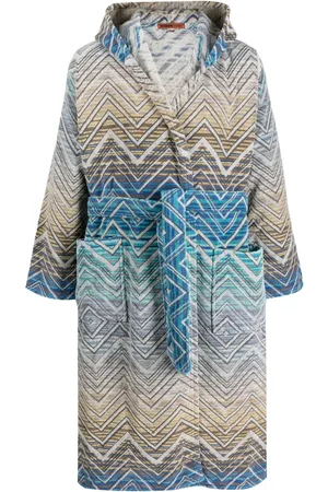 Missoni Bata de toalla con estampado zigzag