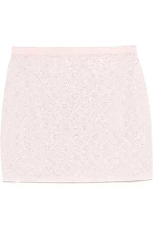 Casablanca Falda corta con monograma de cristal