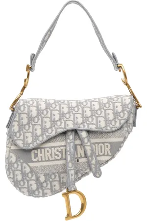 Dior Bolsa de hombro Oblique Embroidered Canvas Saddle Bag 2021