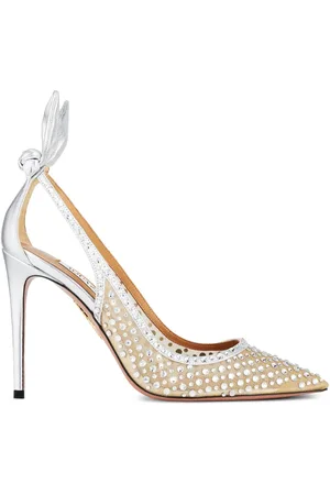 Aquazzura Zapatillas Bow Tie Crystal con tacón de 105mm