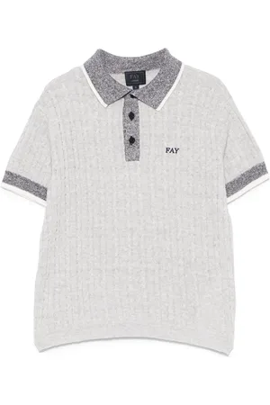 FAY Playera tipo polo tejida