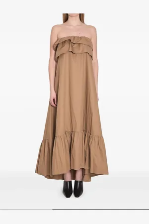 Saint Laurent Vestido largo con volantes