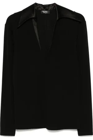 MUGLER Camisa con cuello de satén