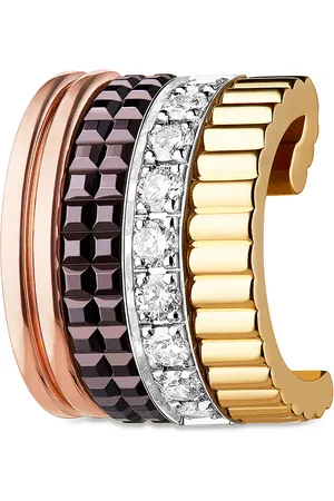 Boucheron Arete ear-cuff Quatre en oro amarillo, rosa y blanco de 18kt con diamantes