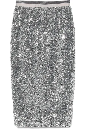 Styland Falda midi bordada con lentejuelas
