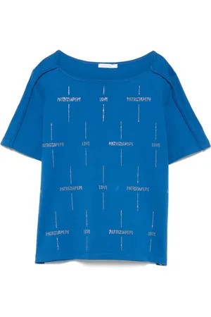 Patrizia Pepe Playera con logo y detalles de cristal