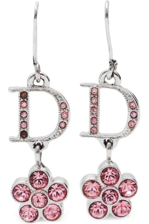 Dior Aretes con dije de flor 2000