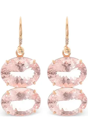 Irene Neuwirth Aretes Gemmy Gem en oro rosa de 18kt con diamantes y morganita