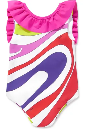 PUCCI Junior Traje de baño con ondas estampadas