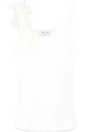 Ermanno Firenze Camiseta con detalle de encaje