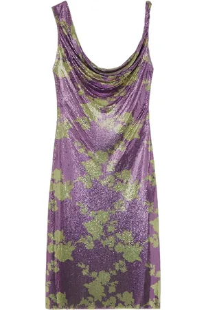 VERSACE Vestido metalizado con estampado floral