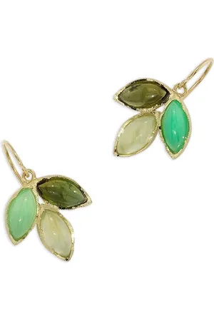 Irene Neuwirth Aretes Classic Trio Dew en oro amarillo de 18kt con gemas