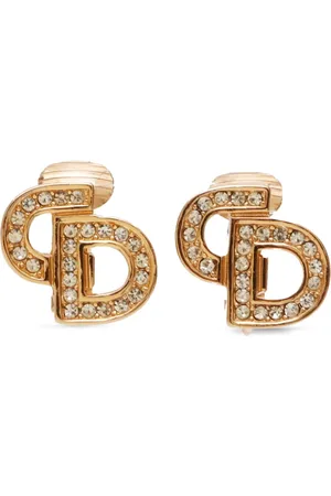 Dior Aretes de clip con logo CD 1990