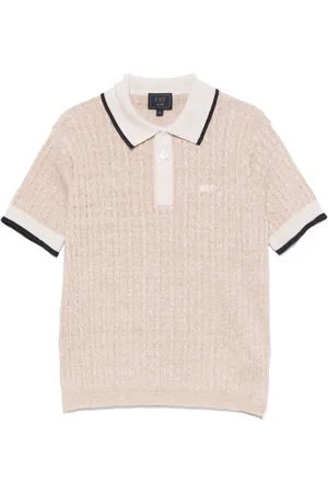 FAY Playera tipo polo tejida