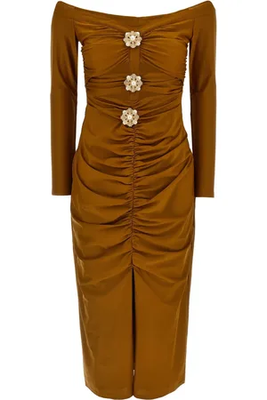 Self-Portrait Vestido midi con hombros descubiertos