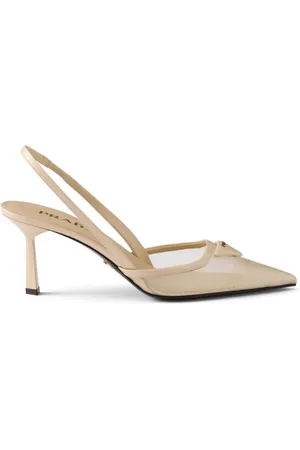 Prada Zapatillas de malla con tira trasera y tacón de 75mm
