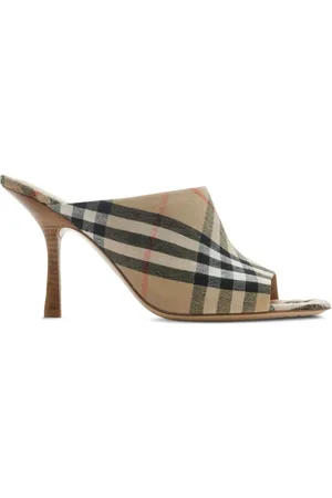 Burberry Mules Check Mew con tacón de 90mm