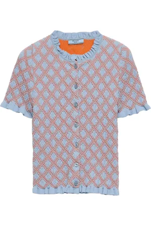 Prada Cárdigan con cinturón y motivo en jacquard
