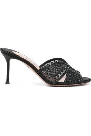 Aquazzura Mules Crystal Lover con tacón de 75mm
