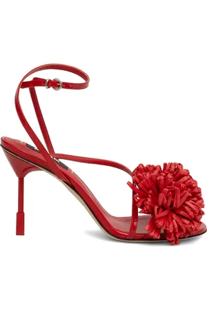 Msgm Sandalias con apliques florales y tacón de 85mm