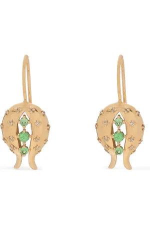 Tamara Taichman 14kt yellow gold diamond and tsavorite earrings
