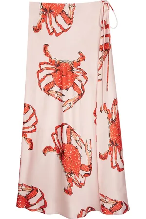 Msgm Falda de playa con cangrejos estampados