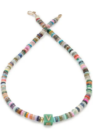 Tamara Taichman 9K yellow gold Cubix Love gemstone necklace