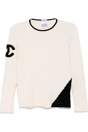 CHANEL Suéter con parche del logo 2005