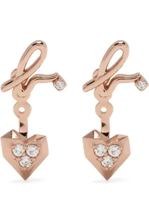 AGNÈS B. Arete en forma de corazón con cristales