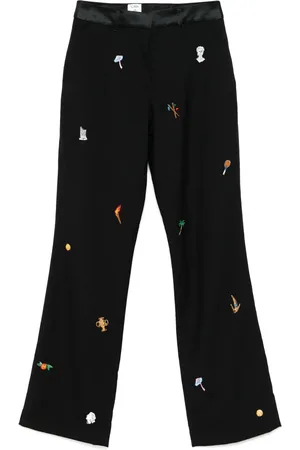 Casablanca Pantalones con motivo bordado