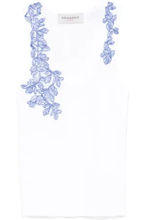 Ermanno Firenze Camiseta con detalle de encaje