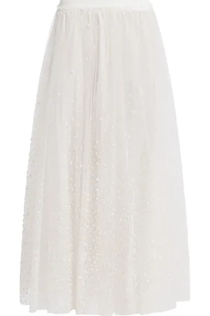 LOVESHACKFANCY Falda larga de tul