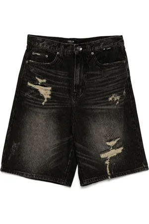 FIVE CM Shorts de mezclilla con efecto envejecido