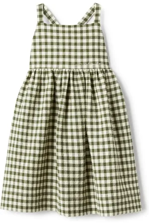 Il gufo Vestido midi con cuadros estampados