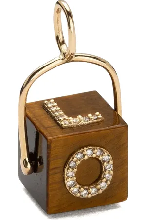 Tamara Taichman 9kt yellow gold Cubix Love tiger eye and diamond pendant
