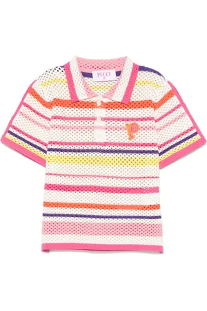 PUCCI Junior Playera tipo polo con rayas estampadas