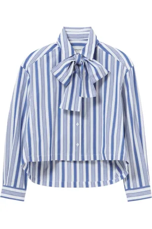 Claudie Pierlot Camisa con moño en el cuello y motivo de rayas