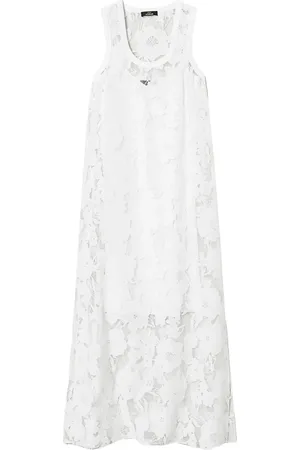 Twin-Set Vestido de organza con bordado floral
