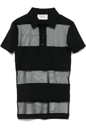 COPERNI Playera tipo polo traslúcida con motivo de rayas