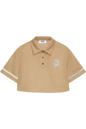 Msgm Playera tipo polo con logo estampado