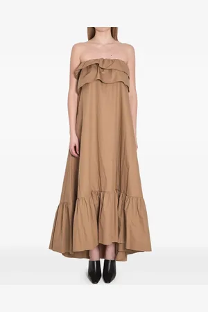 Saint Laurent Vestido largo con volantes
