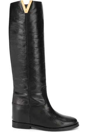 Via Roma Botas altas con detalle en forma de V