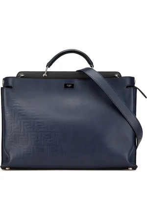 Fendi Bolsa satchel Large Zucca Embossed Leather Peekaboo Iconic Essential 2010-2024