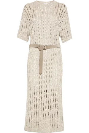 Brunello Cucinelli Vestido midi con diseño tejido