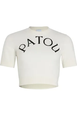 Patou Top corto con logo en jacquard