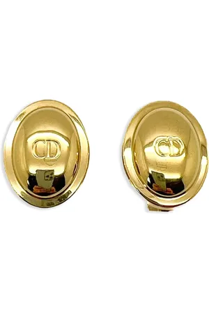 Dior Aretes de clip con logo CD 1990