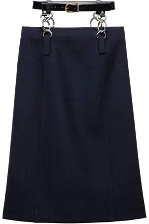 Prada Falda midi con cinturón