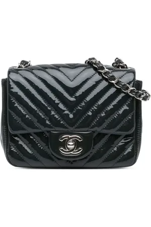 CHANEL Bolsa crossbody Mini Square Classic Chevron Patent Flap 2015-2016